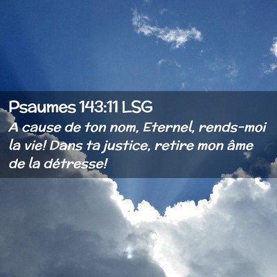 Picture 02 - Psaumes 143:11 LSG - A cause de ton nom, Eternel, rends-moi la vie! - Bible Verse Picture