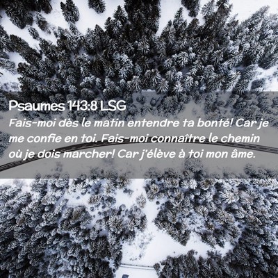 Picture 02 - Psaumes 143:8 LSG - Fais-moi dès le matin entendre ta bonté! Car je - Bible Verse Picture