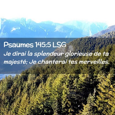 Picture 02 - Psaumes 145:5 LSG - Je dirai la splendeur glorieuse de ta majesté; - Bible Verse Picture