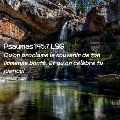 Picture 02 - Psaumes 145:7 LSG - Qu'on proclame le souvenir de ton immense bonté, - Bible Verse Picture
