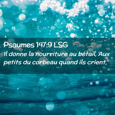 Picture 02 - Psaumes 147:9 LSG - Il donne la nourriture au bétail, Aux petits du - Bible Verse Picture