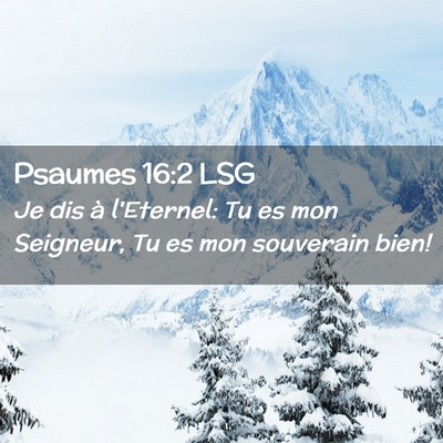 Picture 02 - Psaumes 16:2 LSG - Je dis à l'Eternel: Tu es mon Seigneur, Tu es - Bible Verse Picture