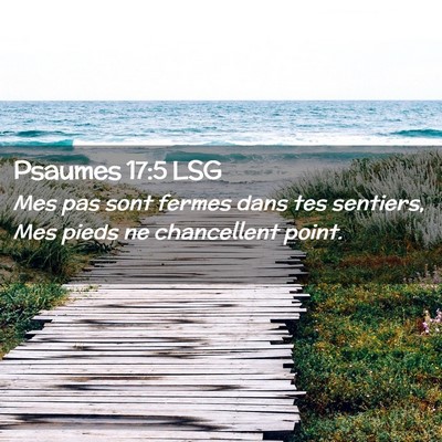 Picture 02 - Psaumes 17:5 LSG - Mes pas sont fermes dans tes sentiers, Mes pieds - Bible Verse Picture