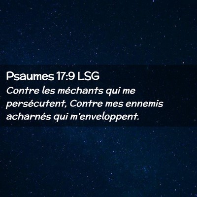 Picture 02 - Psaumes 17:9 LSG - Contre les méchants qui me persécutent, Contre - Bible Verse Picture
