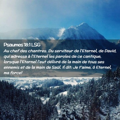 Picture 02 - Psaumes 18:1 LSG - Au chef des chantres. Du serviteur de l'Eternel, - Bible Verse Picture