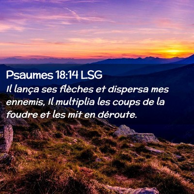 Picture 02 - Psaumes 18:14 LSG - Il lança ses flèches et dispersa mes ennemis, - Bible Verse Picture