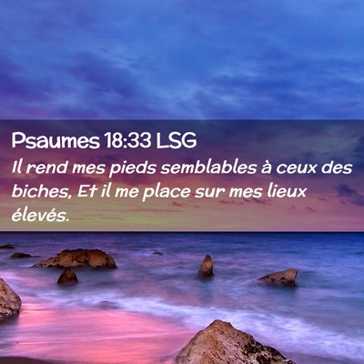 Picture 02 - Psaumes 18:33 LSG - Il rend mes pieds semblables à ceux des biches, - Bible Verse Picture