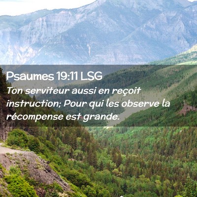 Picture 02 - Psaumes 19:11 LSG - Ton serviteur aussi en reçoit instruction; Pour - Bible Verse Picture