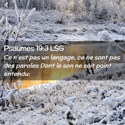 Picture 02 - Psaumes 19:3 LSG - Ce n'est pas un langage, ce ne sont pas des - Bible Verse Picture