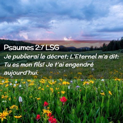Picture 02 - Psaumes 2:7 LSG - Je publierai le décret; L'Eternel m'a dit: Tu es - Bible Verse Picture