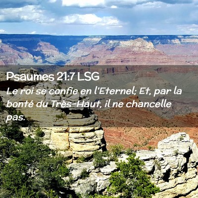 Picture 02 - Psaumes 21:7 LSG - Le roi se confie en l'Eternel; Et, par la bonté - Bible Verse Picture