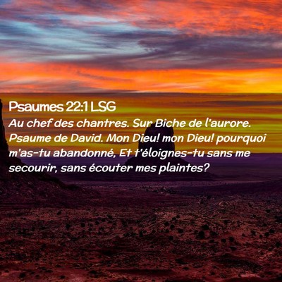 Picture 02 - Psaumes 22:1 LSG - Au chef des chantres. Sur Biche de l'aurore. - Bible Verse Picture