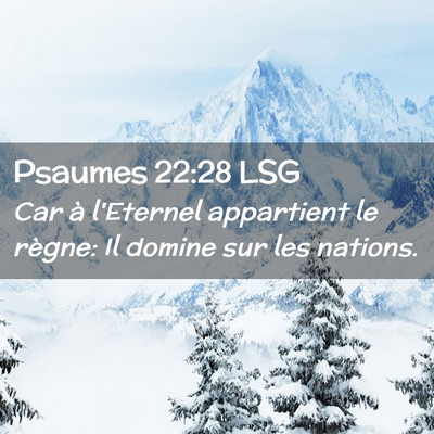 Picture 02 - Psaumes 22:28 LSG - Car à l'Eternel appartient le règne: Il domine - Bible Verse Picture