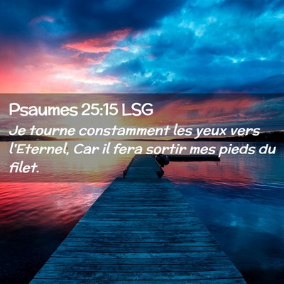 Picture 02 - Psaumes 25:15 LSG - Je tourne constamment les yeux vers l'Eternel, - Bible Verse Picture