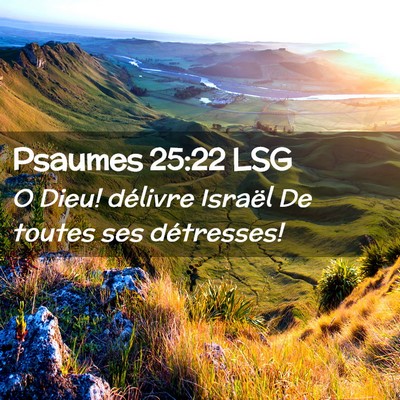 Picture 02 - Psaumes 25:22 LSG - O Dieu! délivre Israël De toutes ses - Bible Verse Picture