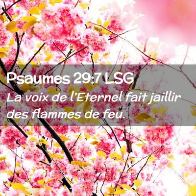 Picture 02 - Psaumes 29:7 LSG - La voix de l'Eternel fait jaillir des flammes de - Bible Verse Picture