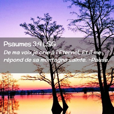 Picture 02 - Psaumes 3:4 LSG - De ma voix je crie à l'Eternel, Et il me répond - Bible Verse Picture