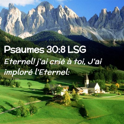 Picture 02 - Psaumes 30:8 LSG - Eternel! j'ai crié à toi, J'ai imploré - Bible Verse Picture