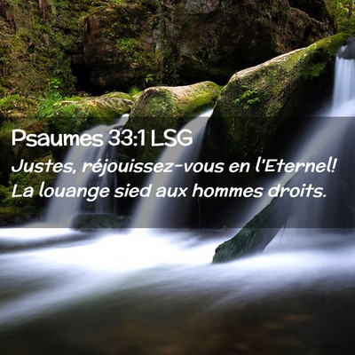 Picture 02 - Psaumes 33:1 LSG - Justes, réjouissez-vous en l'Eternel! La louange - Bible Verse Picture