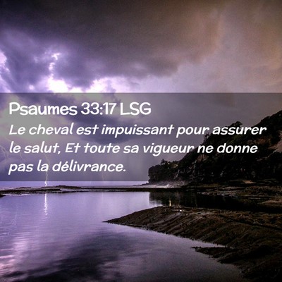 Picture 02 - Psaumes 33:17 LSG - Le cheval est impuissant pour assurer le salut, - Bible Verse Picture
