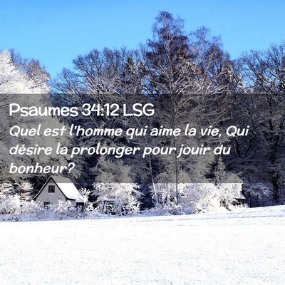 Picture 02 - Psaumes 34:12 LSG - Quel est l'homme qui aime la vie, Qui désire la - Bible Verse Picture
