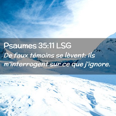 Picture 02 - Psaumes 35:11 LSG - De faux témoins se lèvent: Ils m'interrogent - Bible Verse Picture
