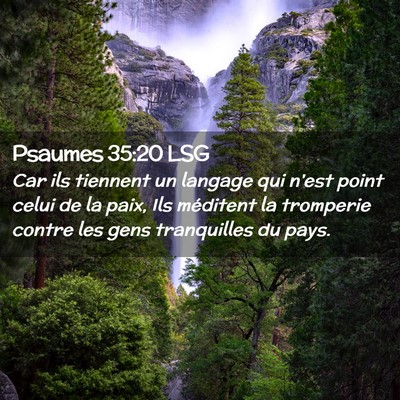Picture 02 - Psaumes 35:20 LSG - Car ils tiennent un langage qui n'est point celui - Bible Verse Picture