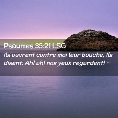 Picture 02 - Psaumes 35:21 LSG - Ils ouvrent contre moi leur bouche, Ils disent: - Bible Verse Picture