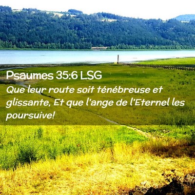 Picture 02 - Psaumes 35:6 LSG - Que leur route soit ténébreuse et glissante, Et - Bible Verse Picture