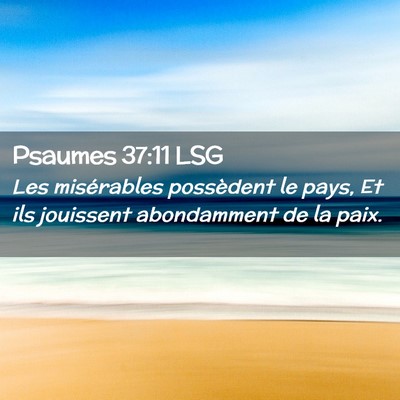 Picture 02 - Psaumes 37:11 LSG - Les misérables possèdent le pays, Et ils - Bible Verse Picture