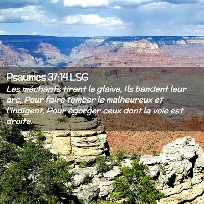 Picture 02 - Psaumes 37:14 LSG - Les méchants tirent le glaive, Ils bandent leur - Bible Verse Picture