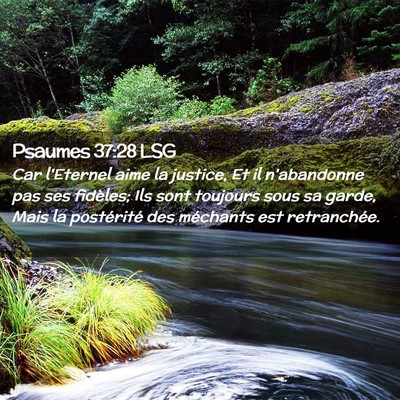 Picture 02 - Psaumes 37:28 LSG - Car l'Eternel aime la justice, Et il n'abandonne - Bible Verse Picture