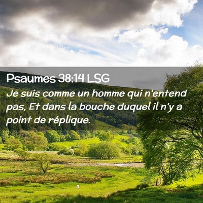 Picture 02 - Psaumes 38:14 LSG - Je suis comme un homme qui n'entend pas, Et dans - Bible Verse Picture