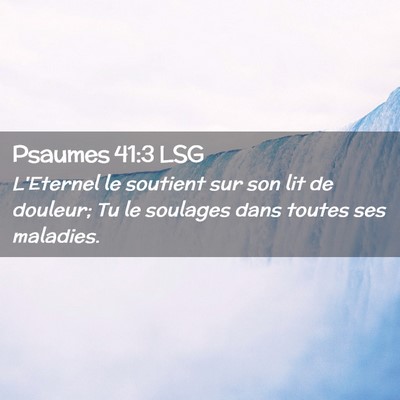 Picture 02 - Psaumes 41:3 LSG - L'Eternel le soutient sur son lit de douleur; Tu - Bible Verse Picture