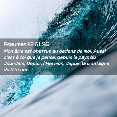 Picture 02 - Psaumes 42:6 LSG - Mon âme est abattue au dedans de moi: Aussi - Bible Verse Picture