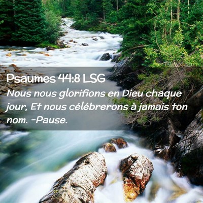 Picture 02 - Psaumes 44:8 LSG - Nous nous glorifions en Dieu chaque jour, Et nous - Bible Verse Picture