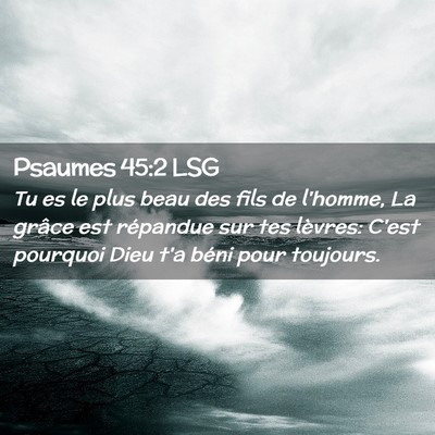 Picture 02 - Psaumes 45:2 LSG - Tu es le plus beau des fils de l'homme, La grâce - Bible Verse Picture