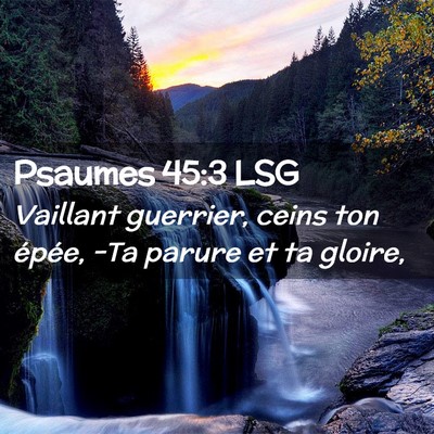 Picture 02 - Psaumes 45:3 LSG - Vaillant guerrier, ceins ton épée, -Ta parure - Bible Verse Picture
