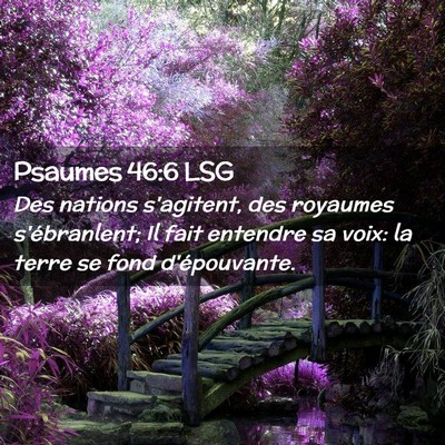Picture 02 - Psaumes 46:6 LSG - Des nations s'agitent, des royaumes s'ébranlent; - Bible Verse Picture