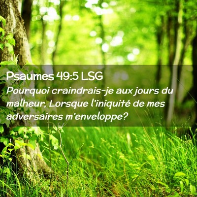Picture 02 - Psaumes 49:5 LSG - Pourquoi craindrais-je aux jours du malheur, - Bible Verse Picture