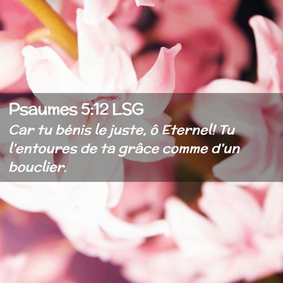 Picture 02 - Psaumes 5:12 LSG - Car tu bénis le juste, ô Eternel! Tu l'entoures - Bible Verse Picture