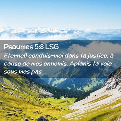 Picture 02 - Psaumes 5:8 LSG - Eternel! conduis-moi dans ta justice, à cause de - Bible Verse Picture