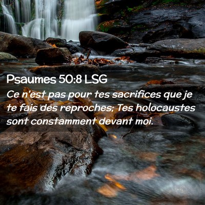 Picture 02 - Psaumes 50:8 LSG - Ce n'est pas pour tes sacrifices que je te fais - Bible Verse Picture
