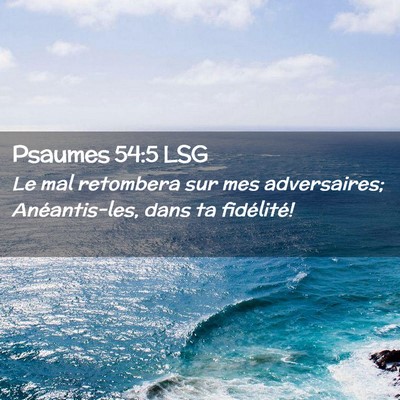 Picture 02 - Psaumes 54:5 LSG - Le mal retombera sur mes adversaires; - Bible Verse Picture
