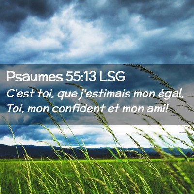 Picture 02 - Psaumes 55:13 LSG - C'est toi, que j'estimais mon égal, Toi, mon - Bible Verse Picture