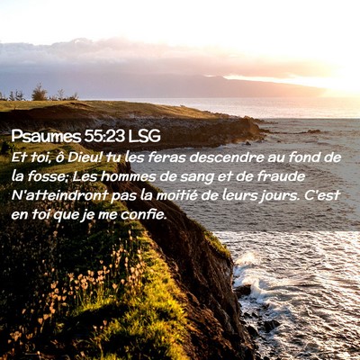 Picture 02 - Psaumes 55:23 LSG - Et toi, ô Dieu! tu les feras descendre au fond - Bible Verse Picture