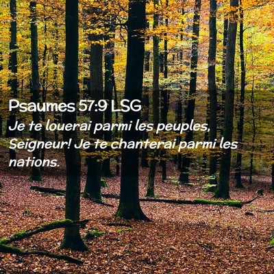 Picture 02 - Psaumes 57:9 LSG - Je te louerai parmi les peuples, Seigneur! Je te - Bible Verse Picture