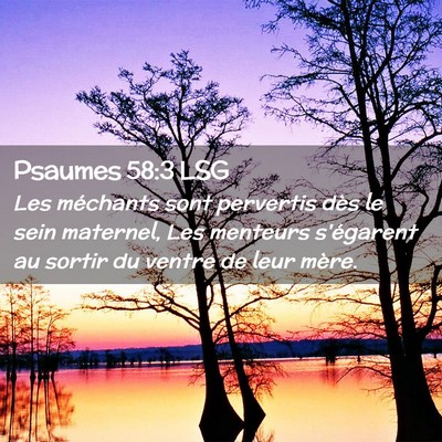Picture 02 - Psaumes 58:3 LSG - Les méchants sont pervertis dès le sein - Bible Verse Picture