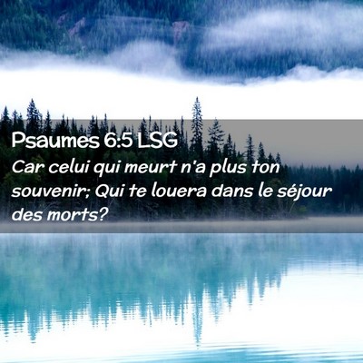 Picture 02 - Psaumes 6:5 LSG - Car celui qui meurt n'a plus ton souvenir; Qui te - Bible Verse Picture