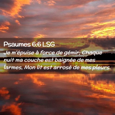Picture 02 - Psaumes 6:6 LSG - Je m'épuise à force de gémir; Chaque nuit ma - Bible Verse Picture
